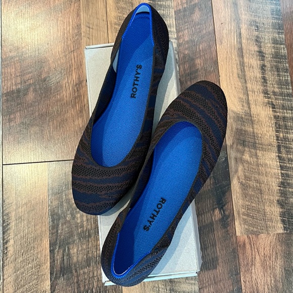 ROTHY'S Sapphire Zebra Flats NEW w/Box Size 11.5 - Picture 4 of 9